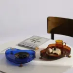 Homeko Abstract Round Acrylic Elevated Serving Tray