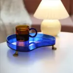 Homeko Abstract Round Acrylic Elevated Serving Tray