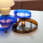 Homeko Abstract Round Acrylic Elevated Serving Tray