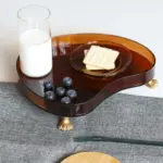 Homeko Abstract Round Acrylic Elevated Serving Tray