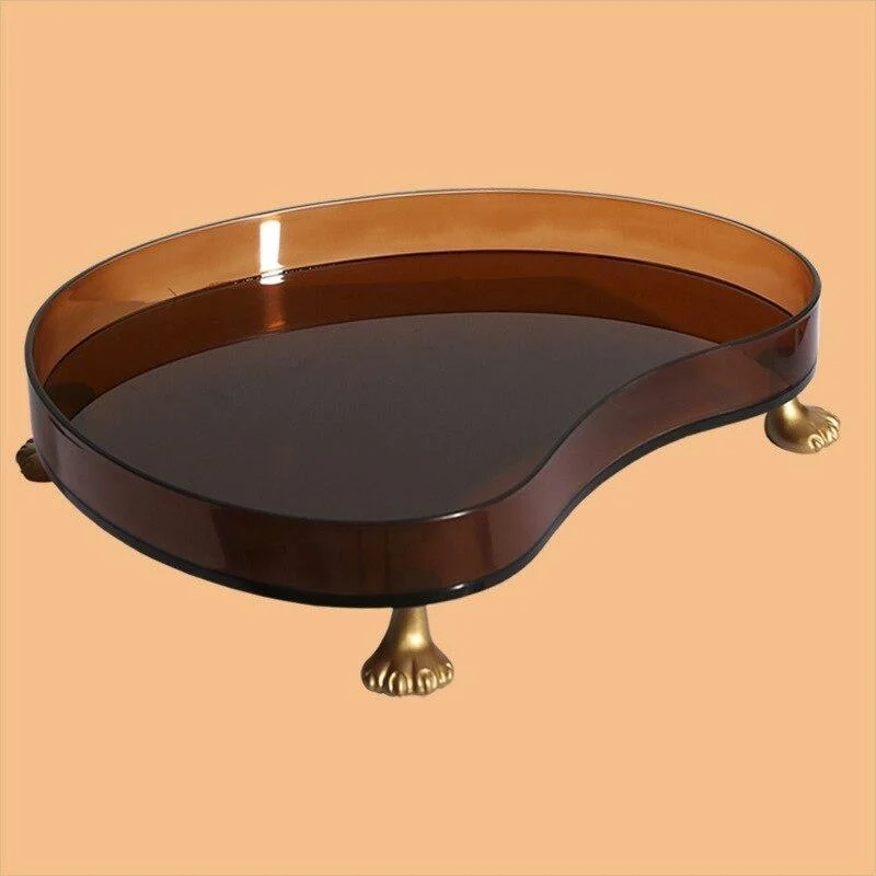 Homeko Abstract Round Acrylic Elevated Serving Tray -