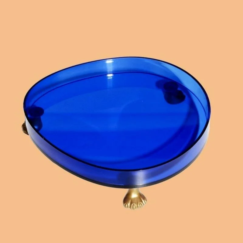 Homeko Abstract Round Acrylic Elevated Serving Tray -