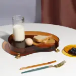 Homeko Abstract Round Acrylic Elevated Serving Tray