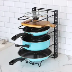 Homeko Adjustable Kitchen Pan Rack & Pot Lid Holder
