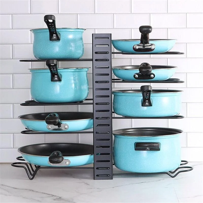 Homeko Adjustable Kitchen Pan Rack & Pot Lid Holder -