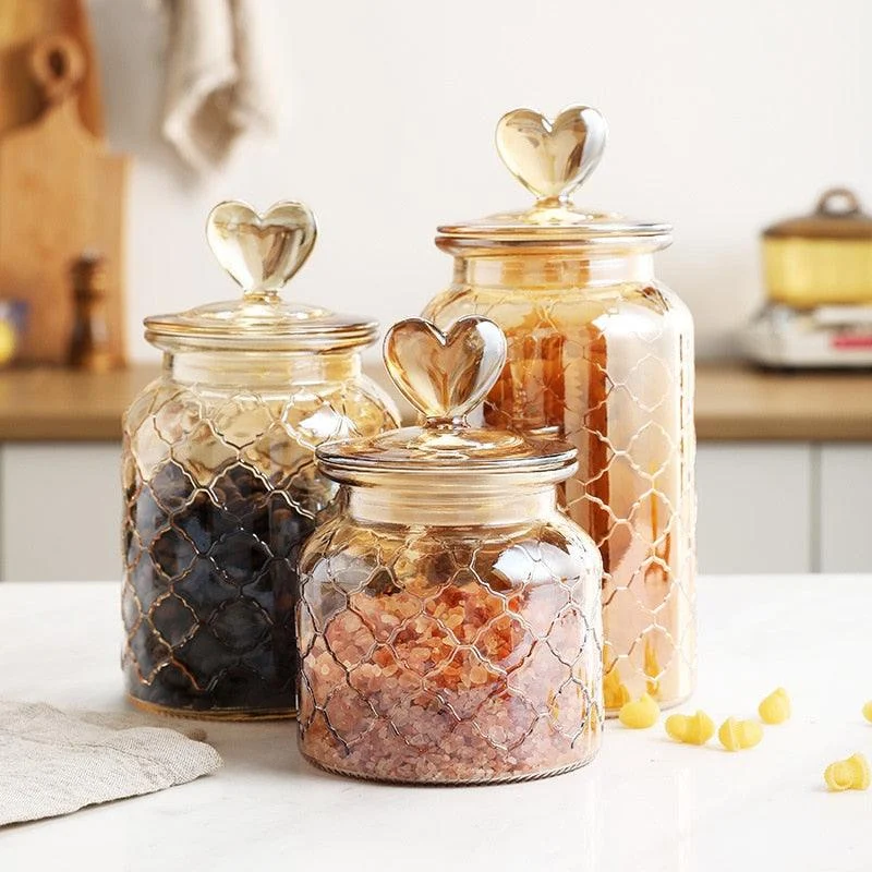 Homeko Airtight Glass Storage Container Jars -