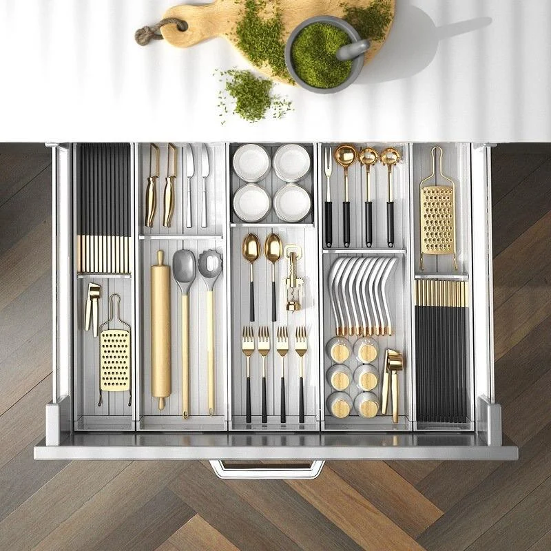 Homeko Aluminium Kitchen Cutlery Drawer Organizer Trays -