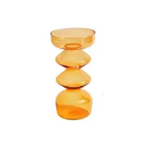 Homeko Amber Glass Taper Candle Holder & Vases