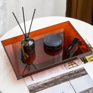 Homeko Amber Round & Rectangular Acrylic Tray Organizers