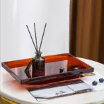 Homeko Amber Round Rectangular Acrylic Tray Organizers