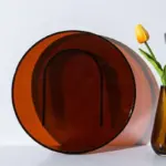 Homeko Amber Round Rectangular Acrylic Tray Organizers