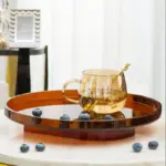 Homeko Amber Round Rectangular Acrylic Tray Organizers