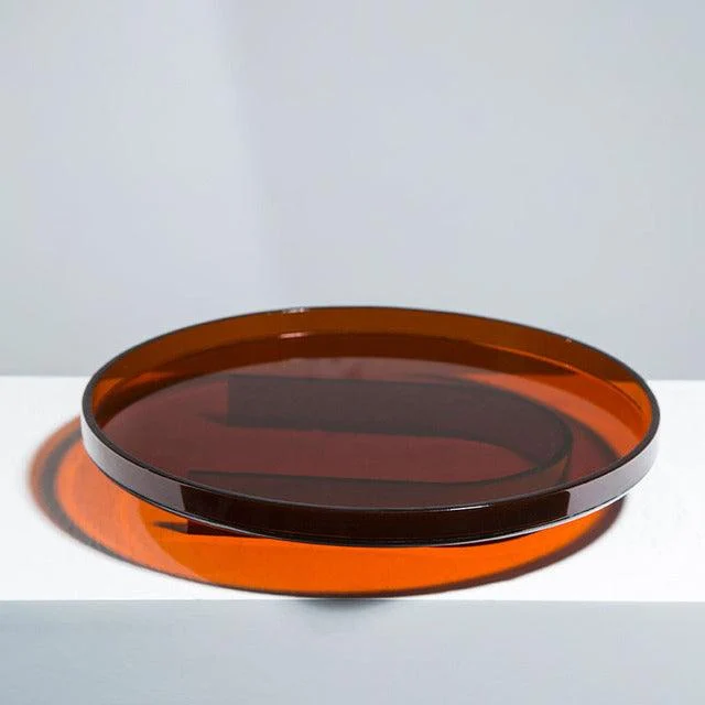 Homeko Amber Round & Rectangular Acrylic Tray Organizers -