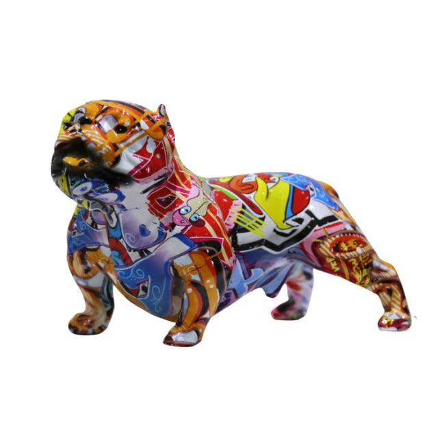 Homeko American Bully Graffiti Painted Statue -