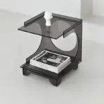 Homeko Ash Gray Acrylic Side Table