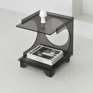 Homeko Ash Gray Acrylic Side Table