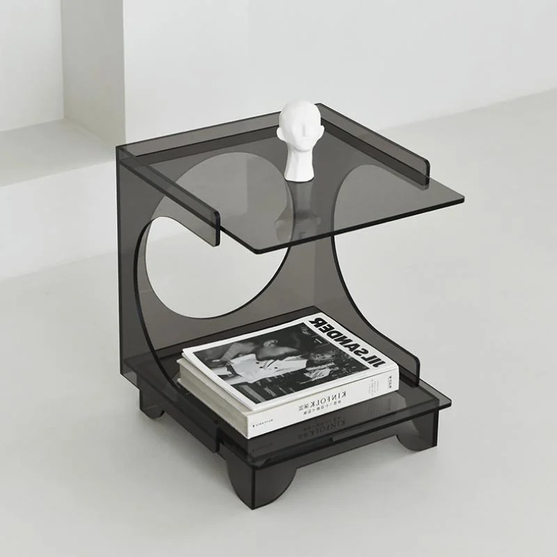 Homeko Ash Gray Acrylic Side Table -