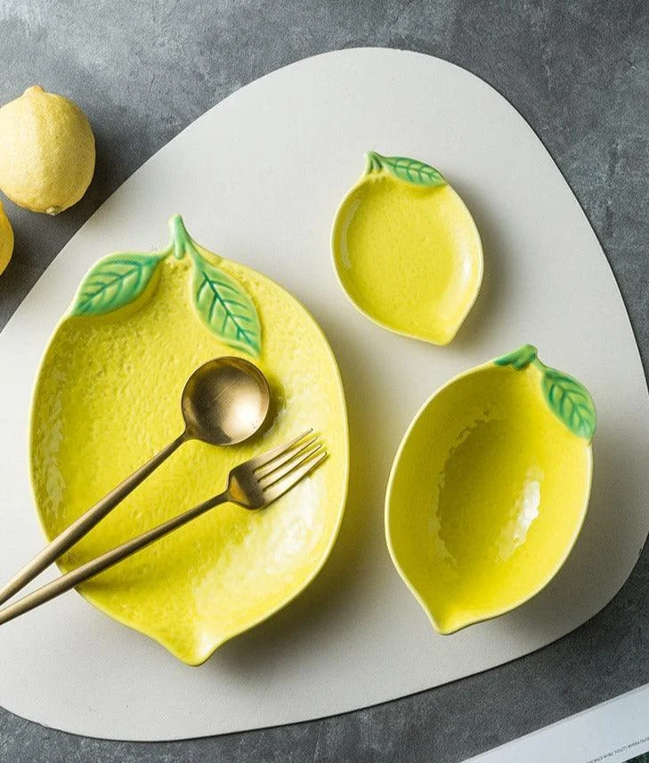 Homeko Assiettes Lemon Ceramic Plate Collection -