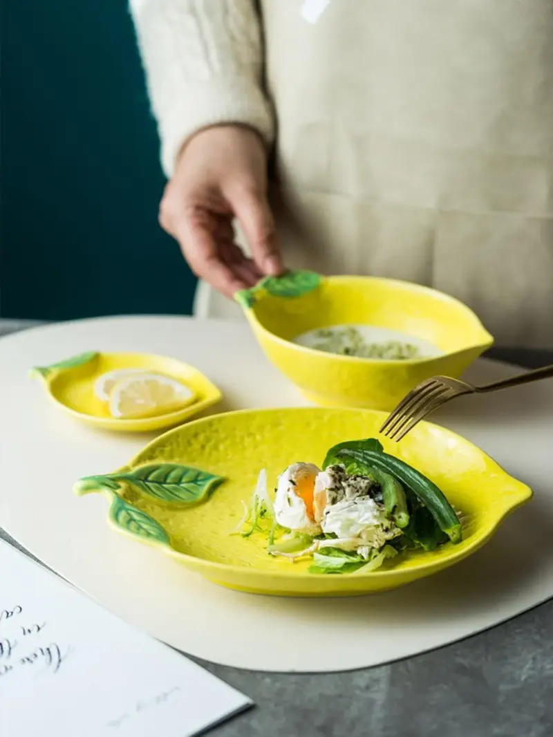 Homeko Assiettes Lemon Ceramic Plate Collection