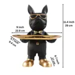Homeko At Your Service Bulldog Sculpture And Tray