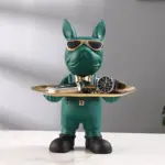 Homeko At Your Service Bulldog Sculpture And Tray