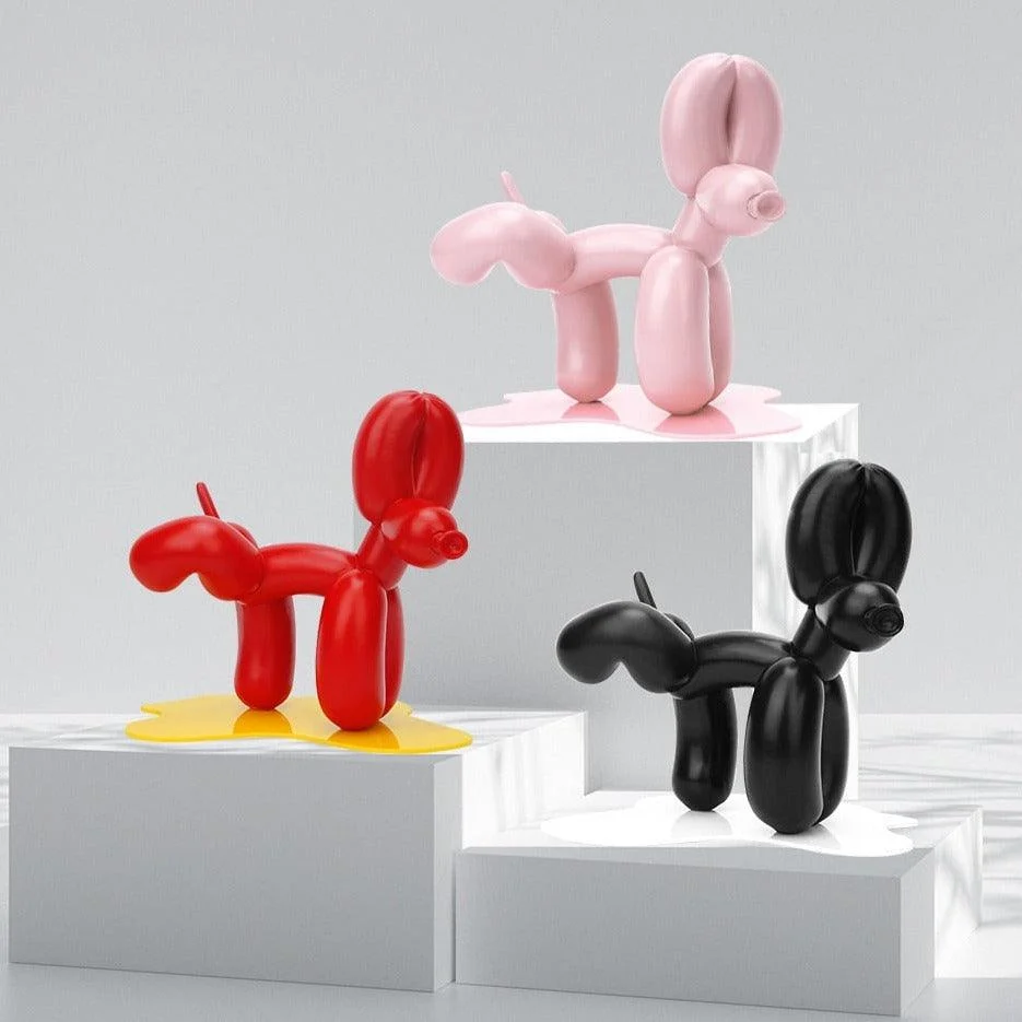 Homeko Balloon Dog Doing Number One Sculpture -