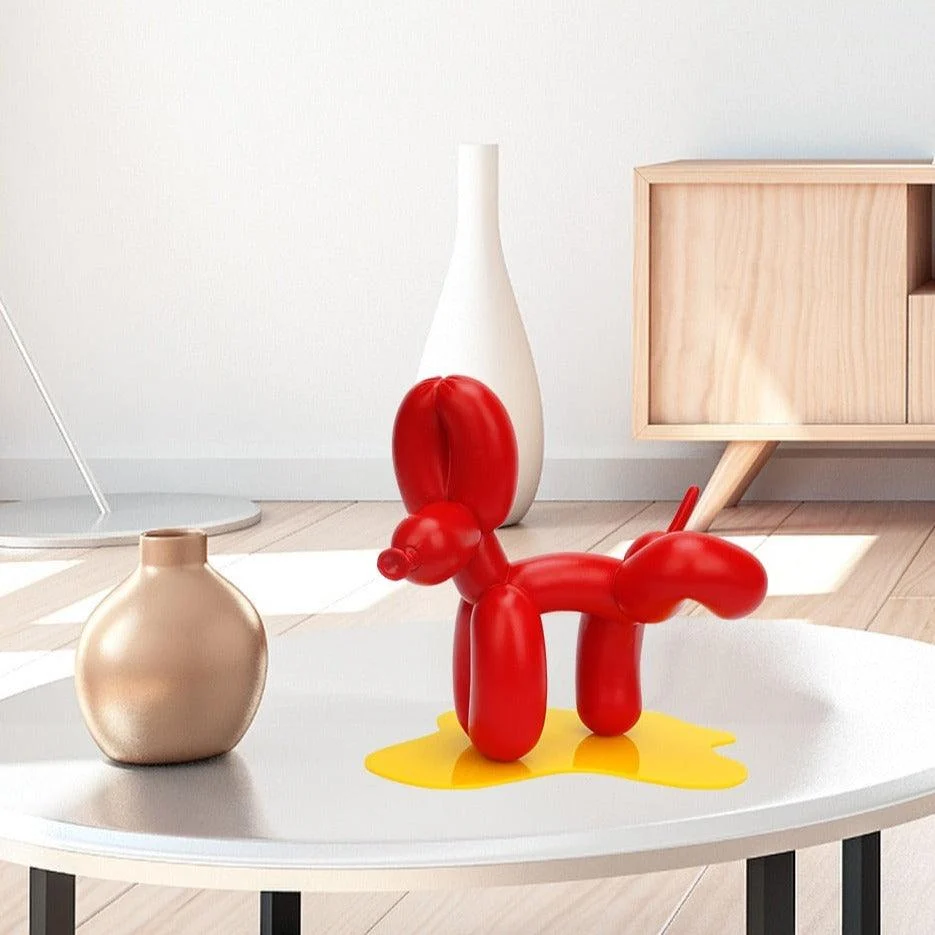 Homeko Balloon Dog Doing Number One Sculpture -