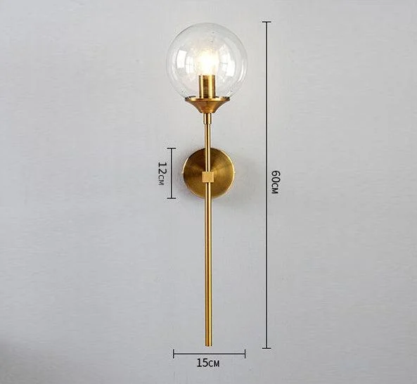 Homeko Base Glass Globe Wall Light -