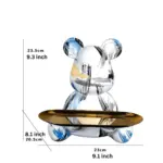 Homeko Bear Graffiti Painted Sculpture Table Tray