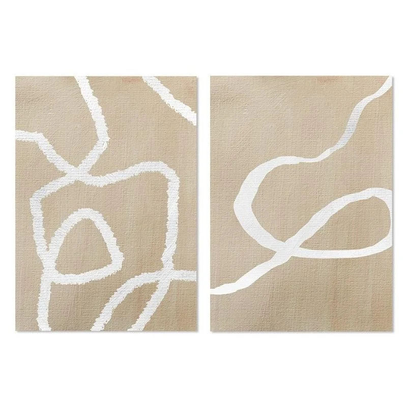 Homeko Beige Abstract Wall Art Poster Prints -