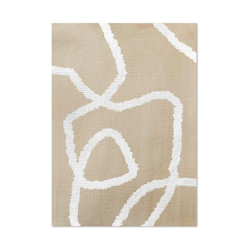 Homeko Beige Abstract Wall Art Poster Prints -