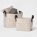 Homeko Beige Felt Storage Hamper Baskets