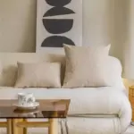 Homeko Beige Square Boucle Throw Pillow Covers