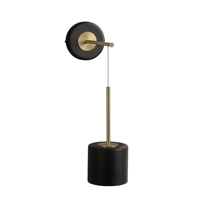 Homeko Black & Brass Accent Suspension Wall Sconce -