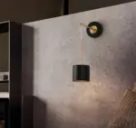 Homeko Black Brass Accent Suspension Wall Sconce