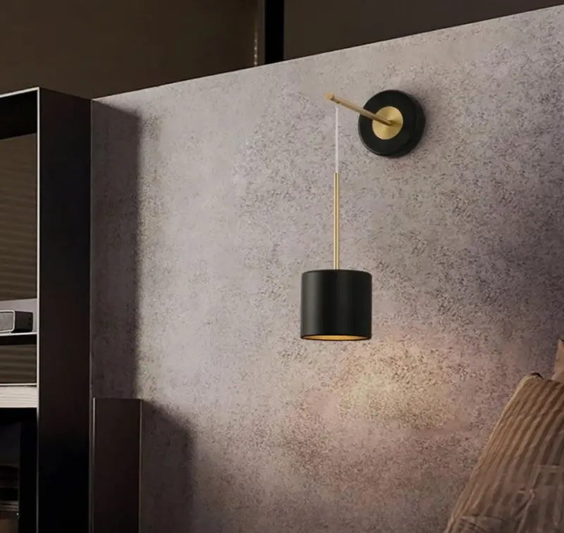Homeko Black Brass Accent Suspension Wall Sconce
