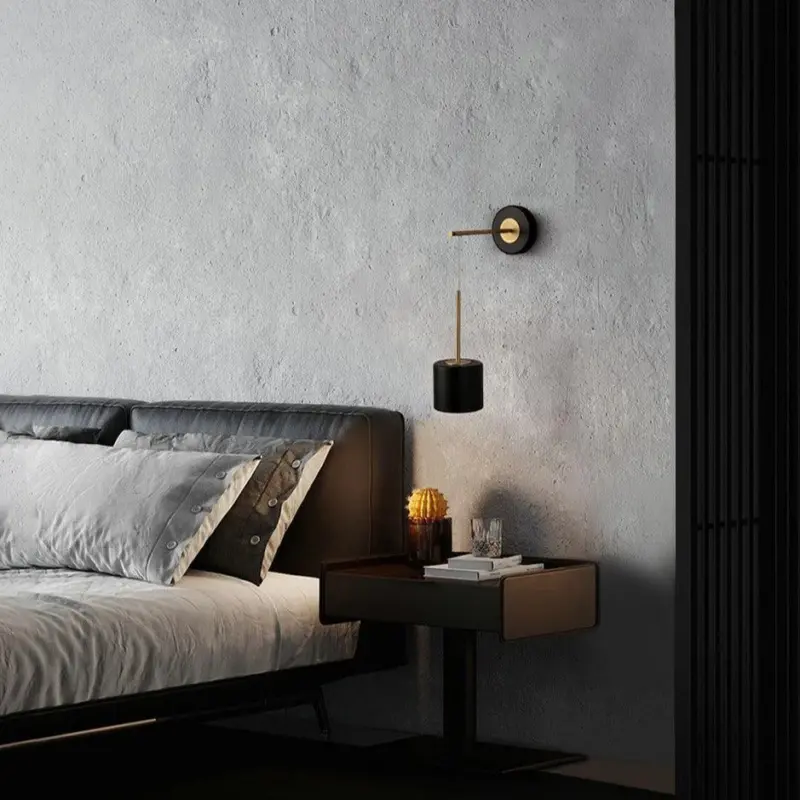 Homeko Black Brass Accent Suspension Wall Sconce