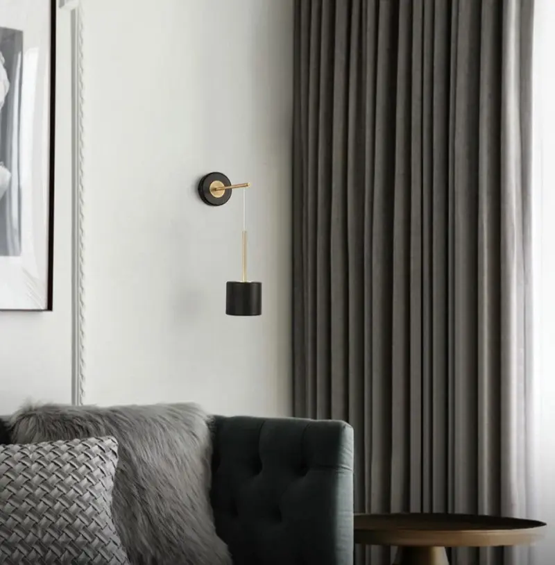 Homeko Black Brass Accent Suspension Wall Sconce