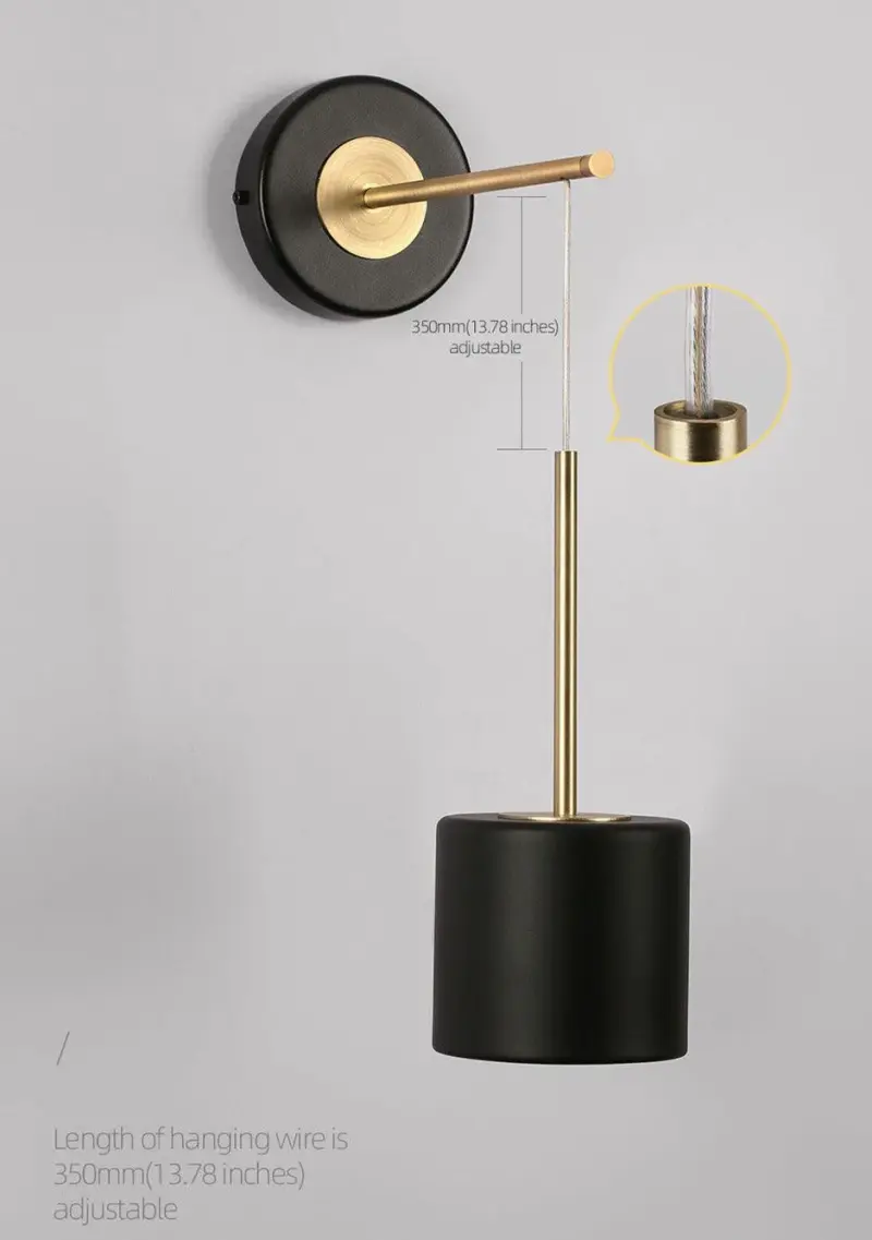 Homeko Black Brass Accent Suspension Wall Sconce
