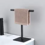 Homeko Black Standing Bathroom Hand Towel Rack