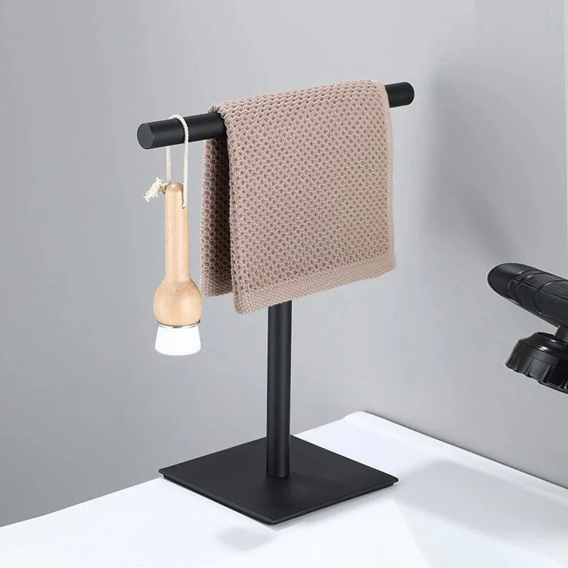 Homeko Black Standing Bathroom Hand Towel Rack -