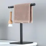 Homeko Black Standing Bathroom Hand Towel Rack