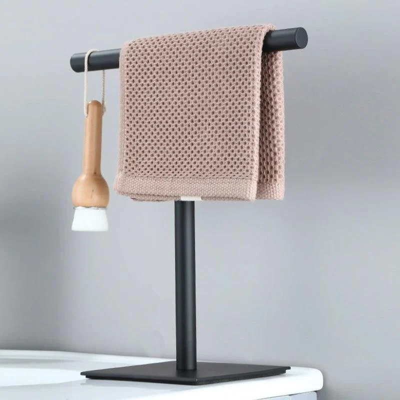 Homeko Black Standing Bathroom Hand Towel Rack -