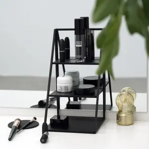 Homeko Black Storage Display Shelves Stand