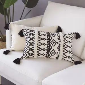 Homeko Black and White Geometric Pillow Cover