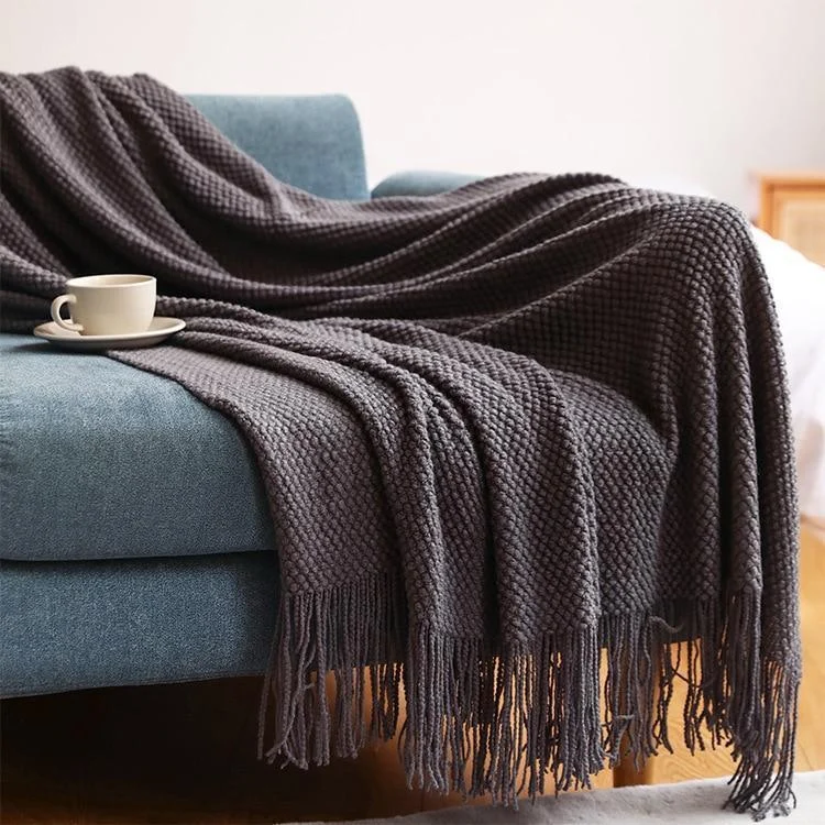 Homeko Blanket Iva Knitted Fringe Homeko Blanket -