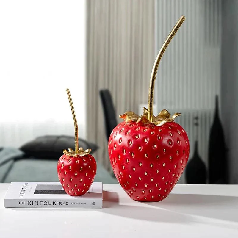 Homeko Bliss Strawberry Statue Shelf Decor -