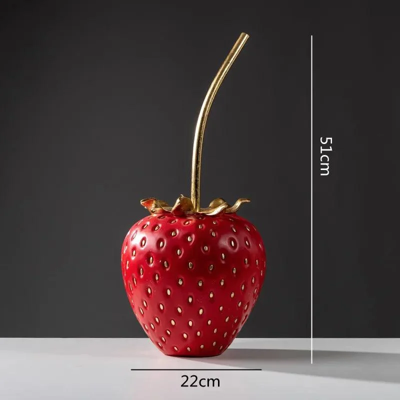 Homeko Bliss Strawberry Statue Shelf Decor -