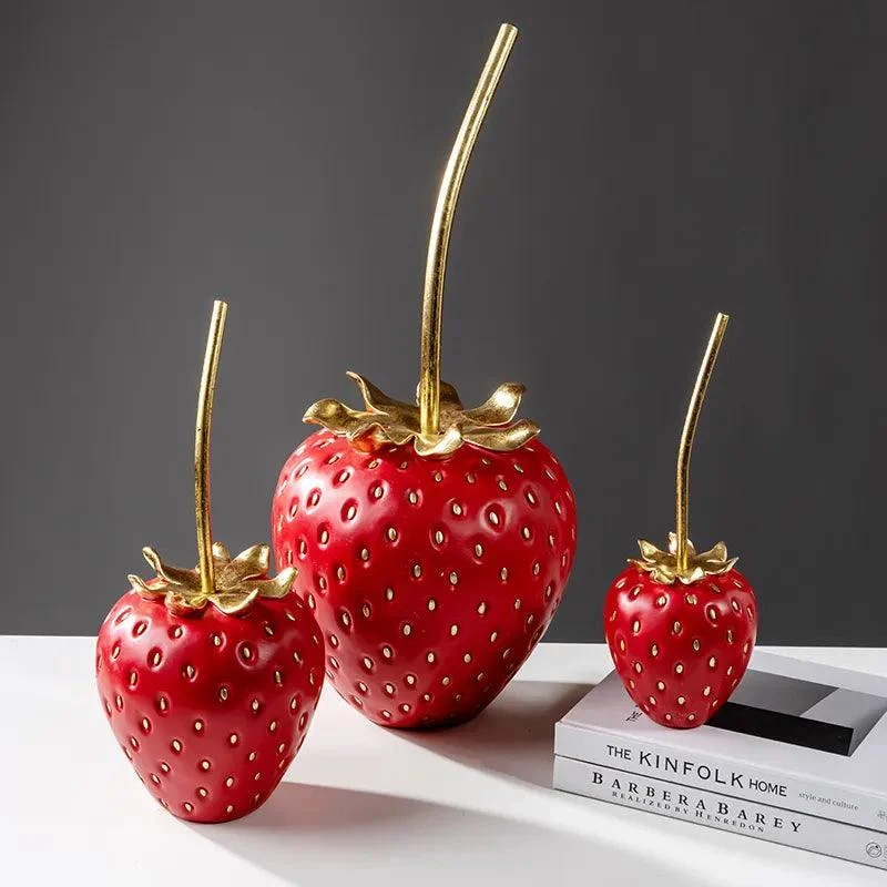 Homeko Bliss Strawberry Statue Shelf Decor -