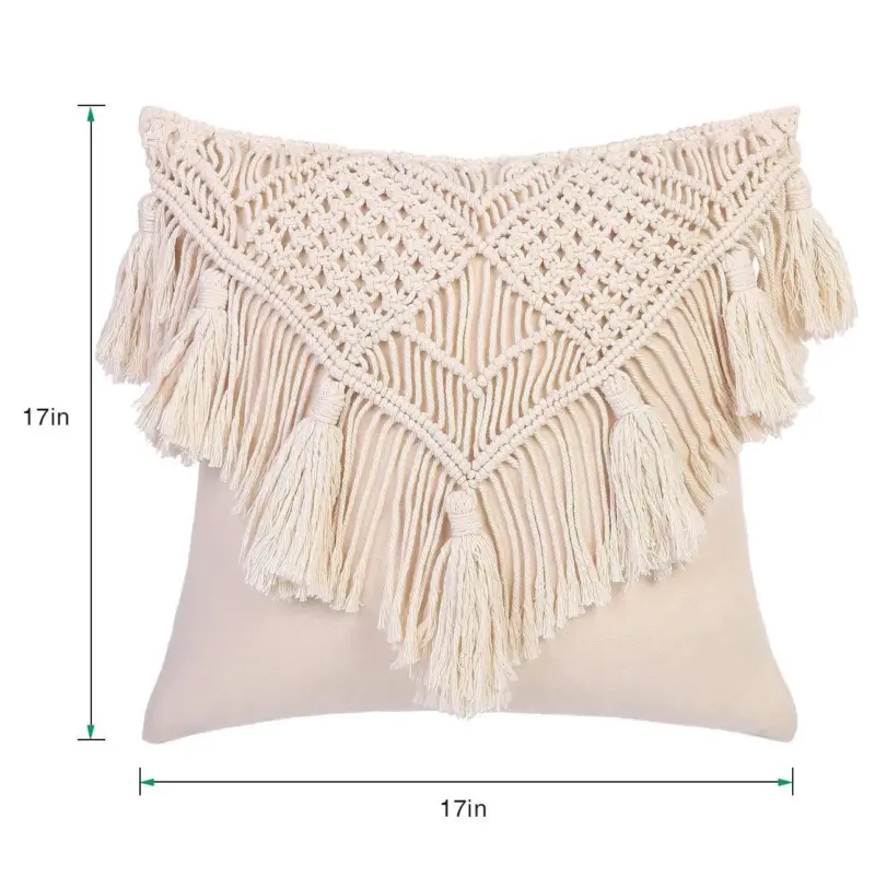 Homeko Boho Macrame Throw Pillow Covers Set of 2